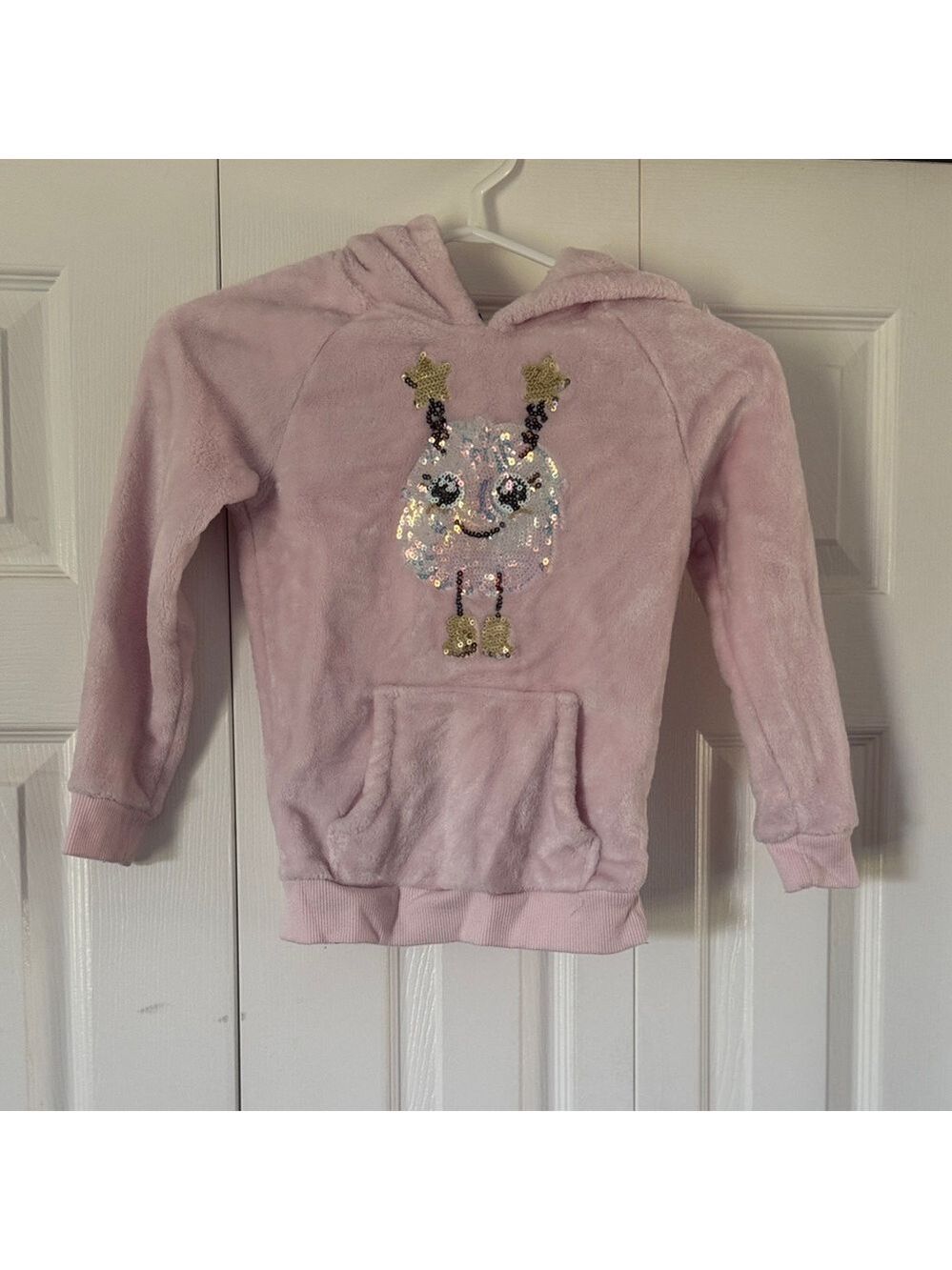 George Light Pink Kids Hoodie with Sequin Design